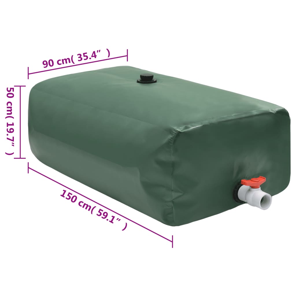 Wassertank mit Wasserhahn Faltbar 670 L PVC