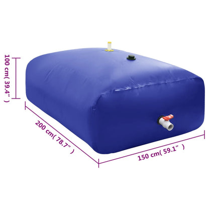 Wassertank mit Wasserhahn Faltbar 3000 L PVC