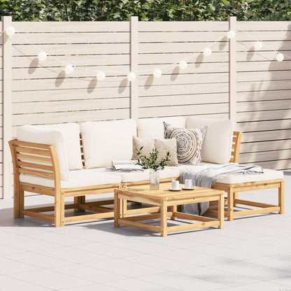 5-tlg. Garten-Lounge-Set mit Kissen Massivholz Akazie