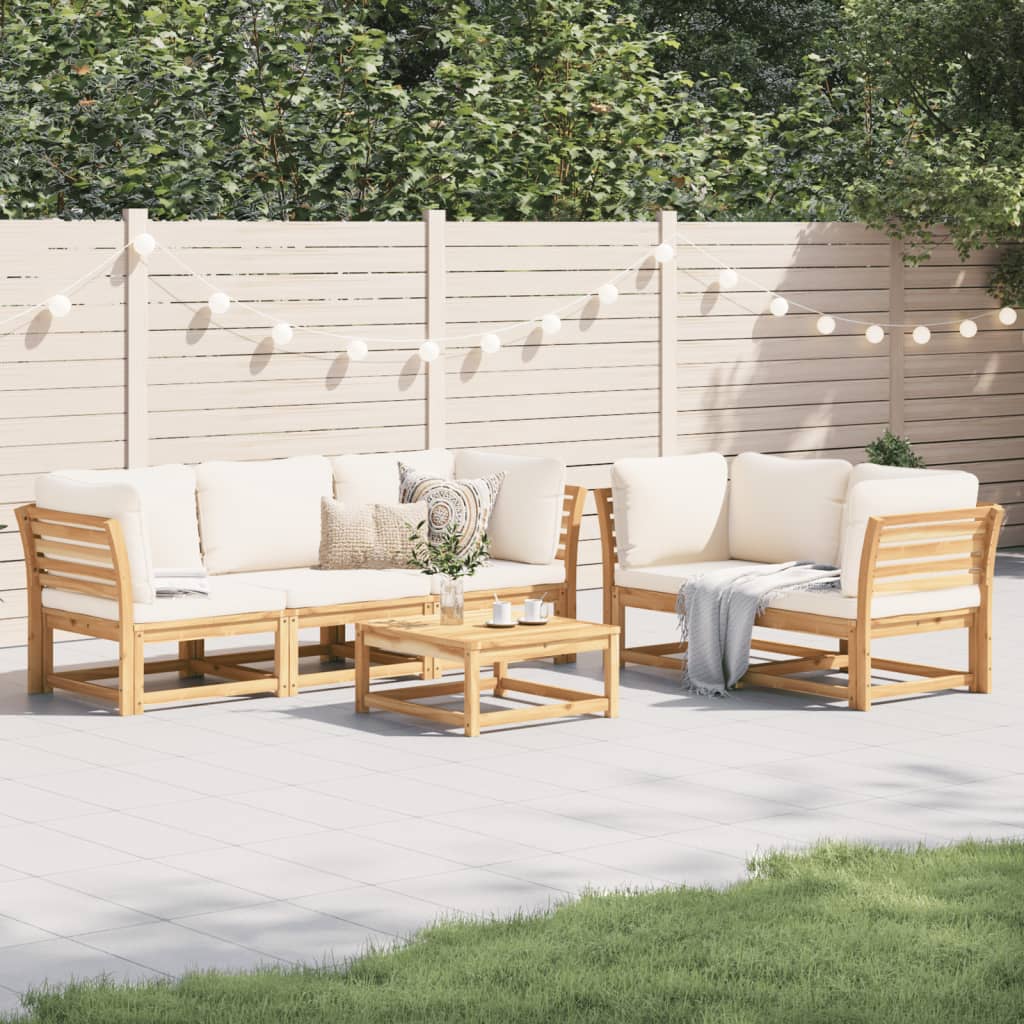 6-tlg. Garten-Lounge-Set mit Kissen Massivholz Akazie