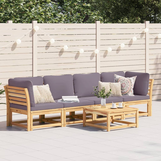 4-tlg. Garten-Lounge-Set mit Kissen Massivholz Akazie