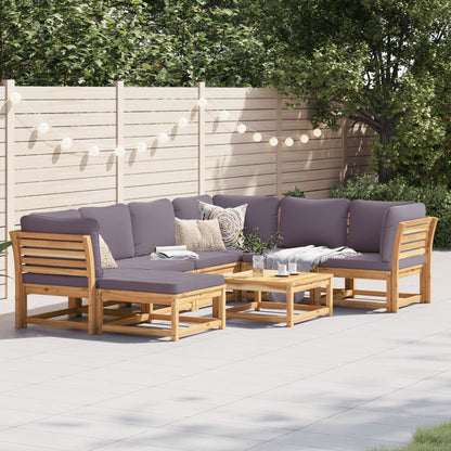 8-tlg. Garten-Lounge-Set mit Kissen Massivholz Akazie