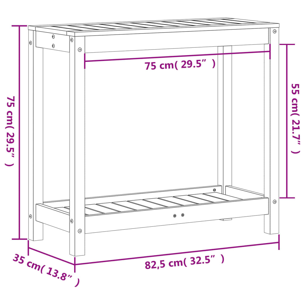 Pflanztisch mit Ablage 82,5x35x75 cm Imprägniertes Kiefernholz