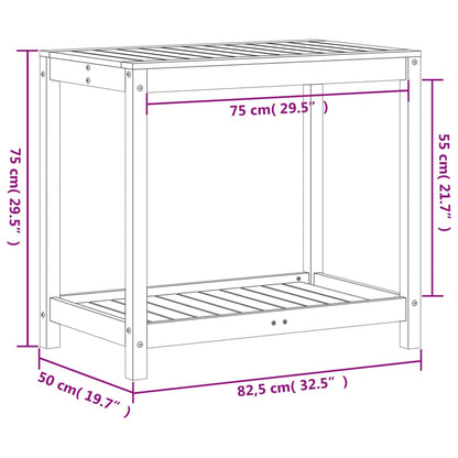 Pflanztisch mit Ablage 82,5x50x75 cm Massivholz Kiefer