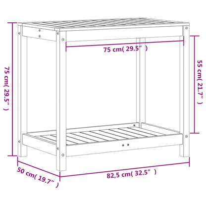 Pflanztisch mit Ablage 82,5x50x75 cm Massivholz Douglasie