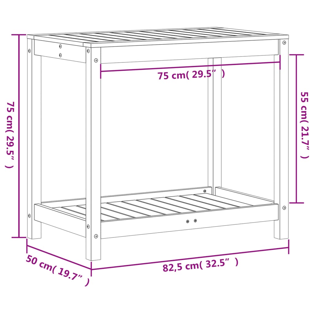 Pflanztisch mit Ablage 82,5x50x75 cm Imprägniertes Kiefernholz