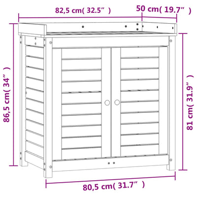 Pflanztisch mit Ablagen Weiß 82,5x50x86,5 cm Massivholz Kiefer