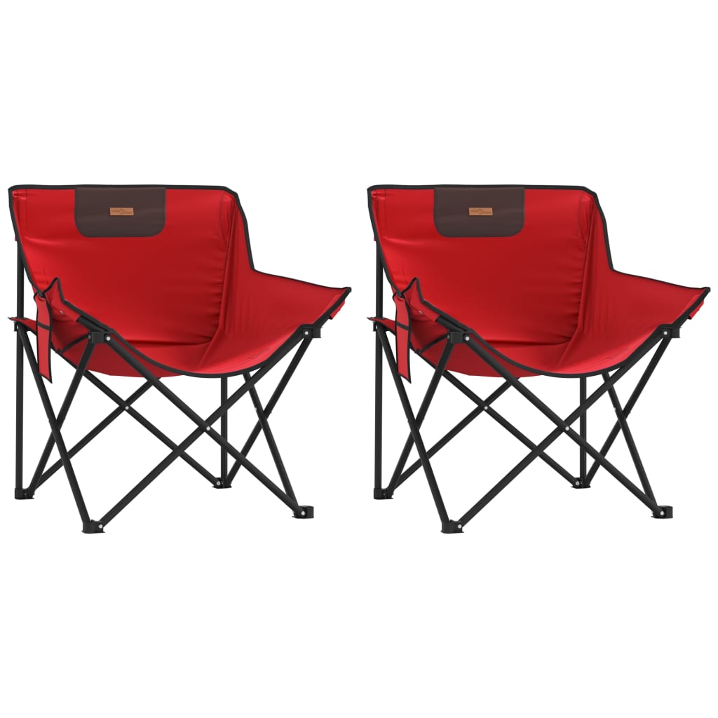 Campingstühle 2 Stk. mit Tasche Klappbar Rot