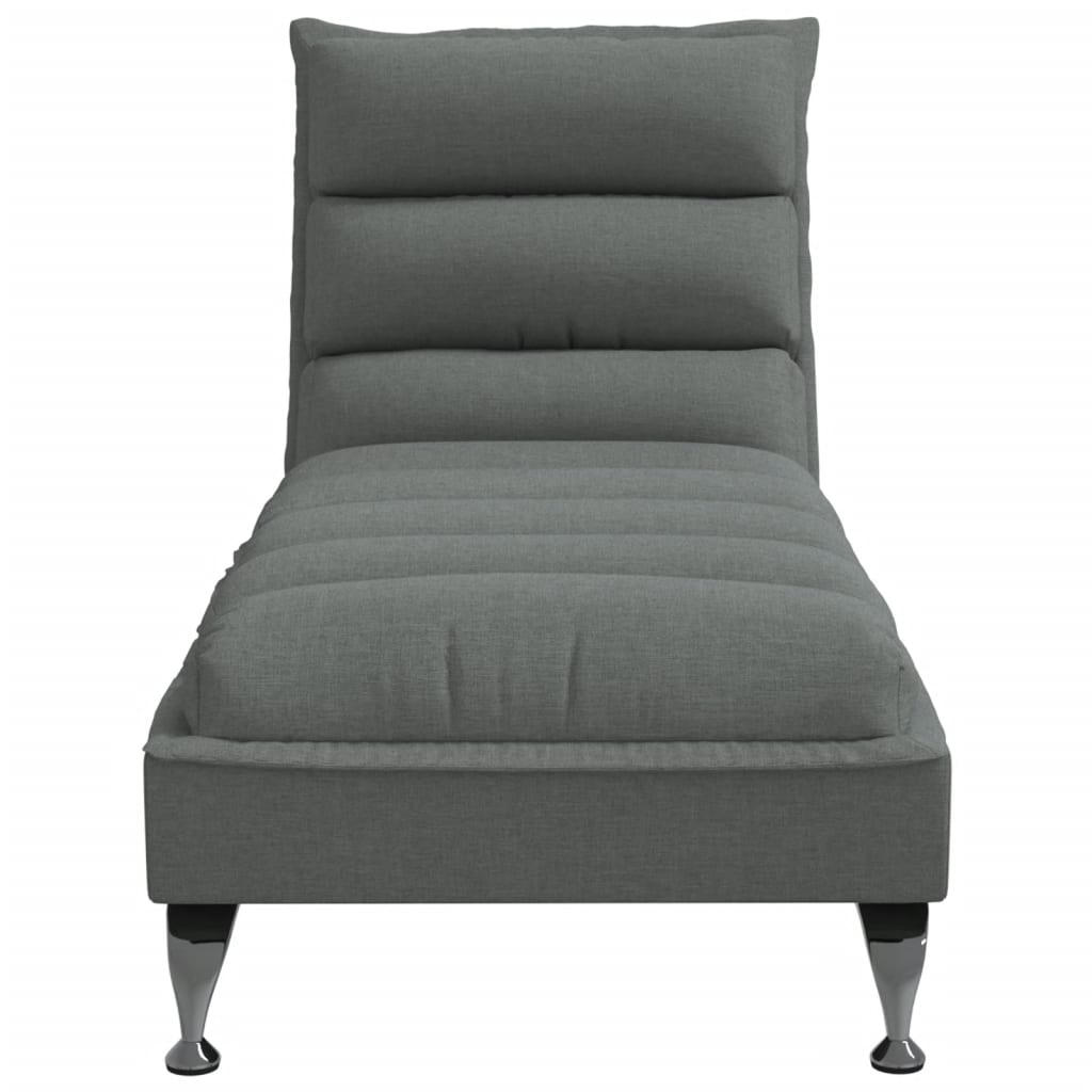 Chaiselongue mit Kissen Dunkelgrau Stoff