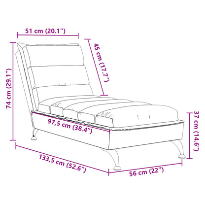 Chaiselongue mit Kissen Dunkelgrau Stoff