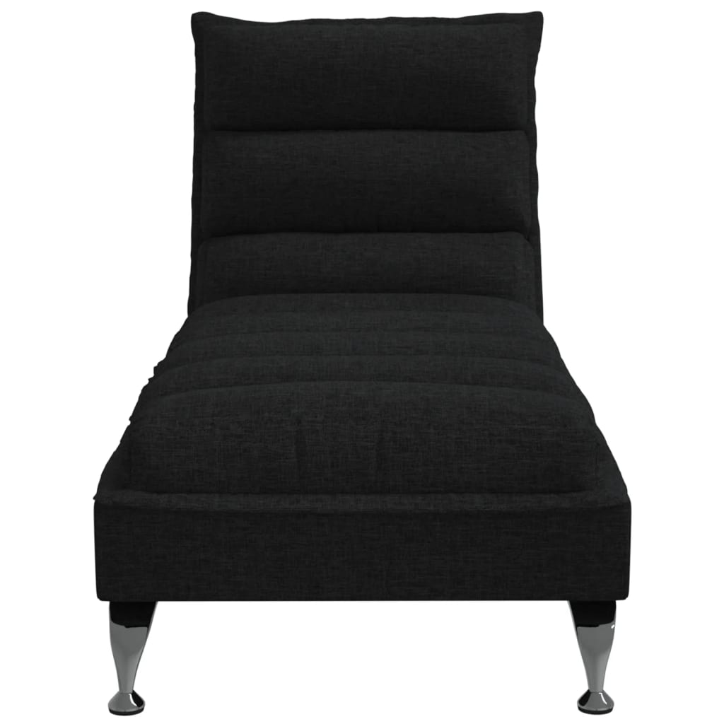 Chaiselongue mit Kissen Schwarz Stoff