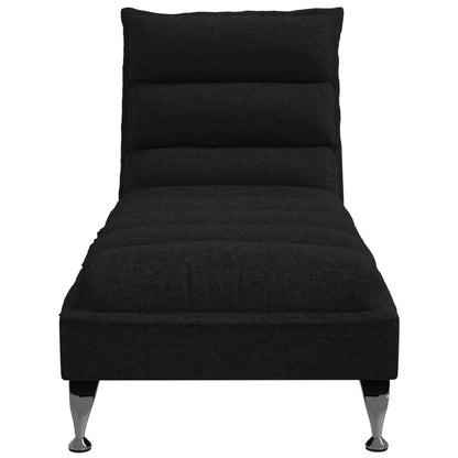 Chaiselongue mit Kissen Schwarz Stoff