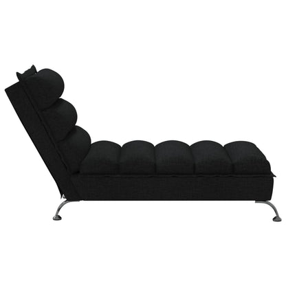 Chaiselongue mit Kissen Schwarz Stoff