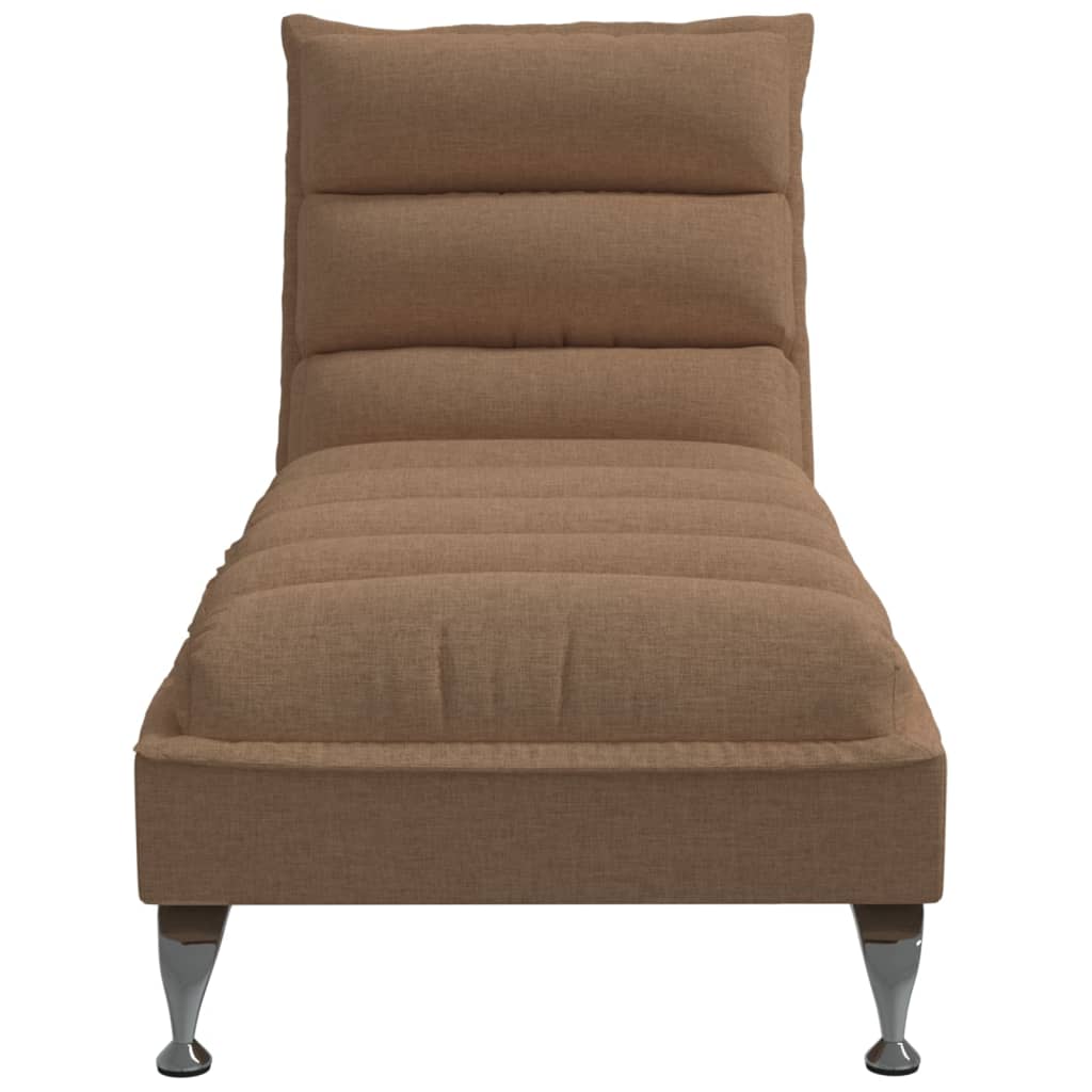 Chaiselongue mit Kissen Braun Stoff