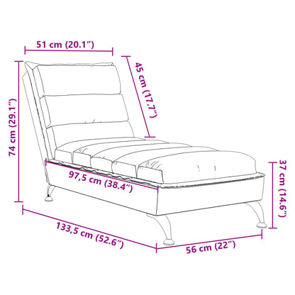 Chaiselongue mit Kissen Braun Stoff