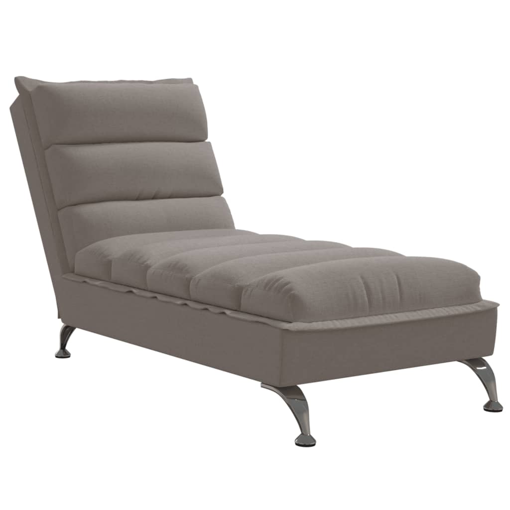 Chaiselongue mit Kissen Taupe Stoff