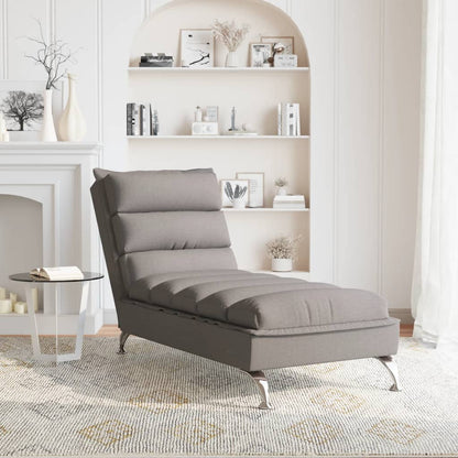 Chaiselongue mit Kissen Taupe Stoff