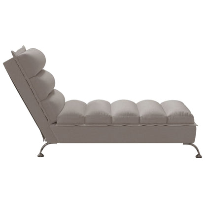 Chaiselongue mit Kissen Taupe Stoff