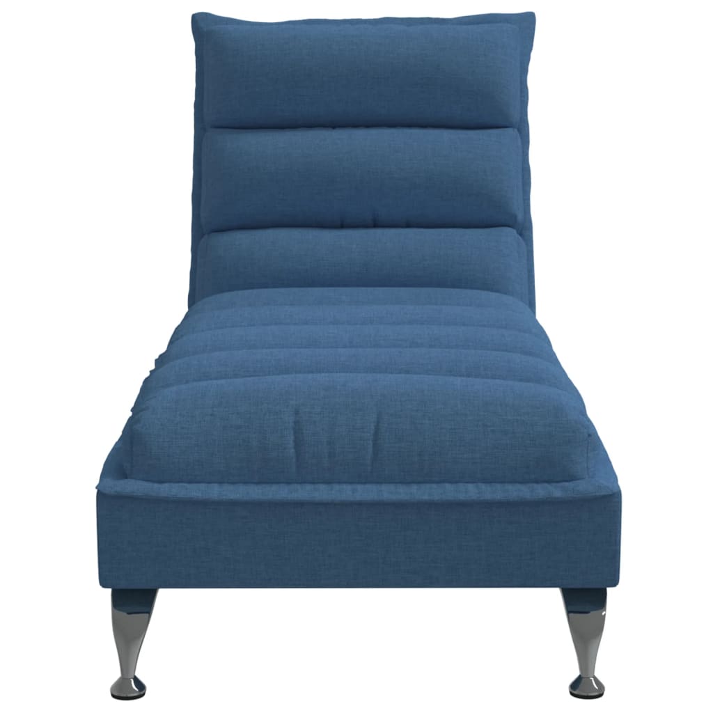 Chaiselongue mit Kissen Blau Stoff