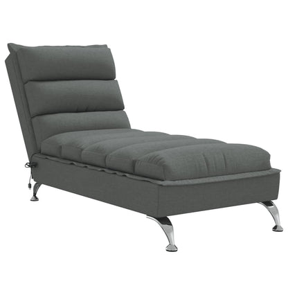 Massage-Chaiselongue mit Kissen Dunkelgrau Stoff