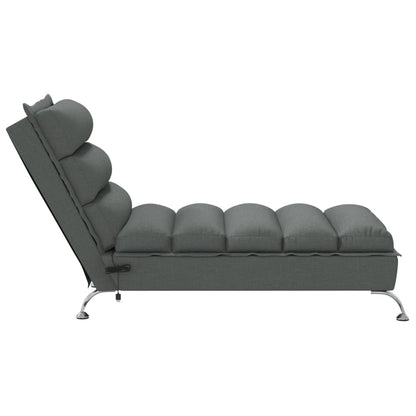 Massage-Chaiselongue mit Kissen Dunkelgrau Stoff