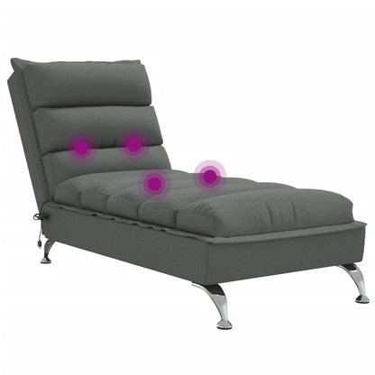 Massage-Chaiselongue mit Kissen Dunkelgrau Stoff