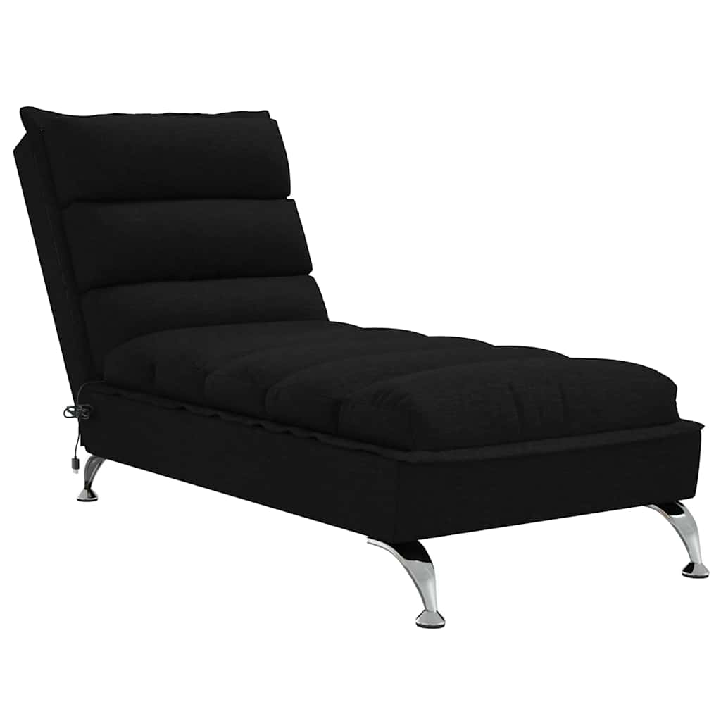 Massage-Chaiselongue mit Kissen Schwarz Stoff