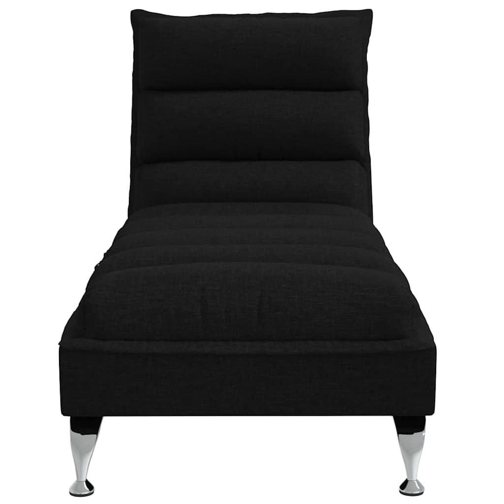 Massage-Chaiselongue mit Kissen Schwarz Stoff