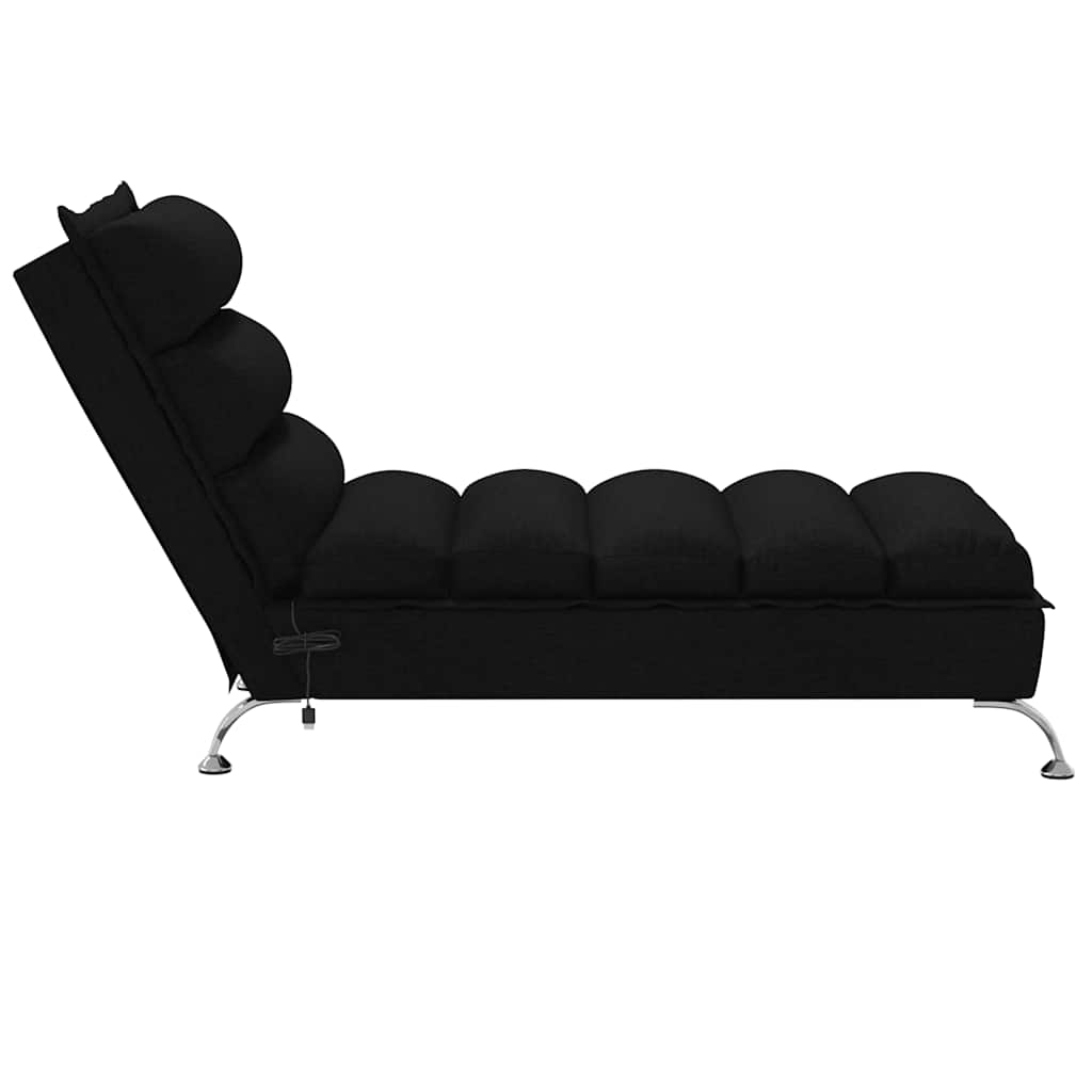 Massage-Chaiselongue mit Kissen Schwarz Stoff