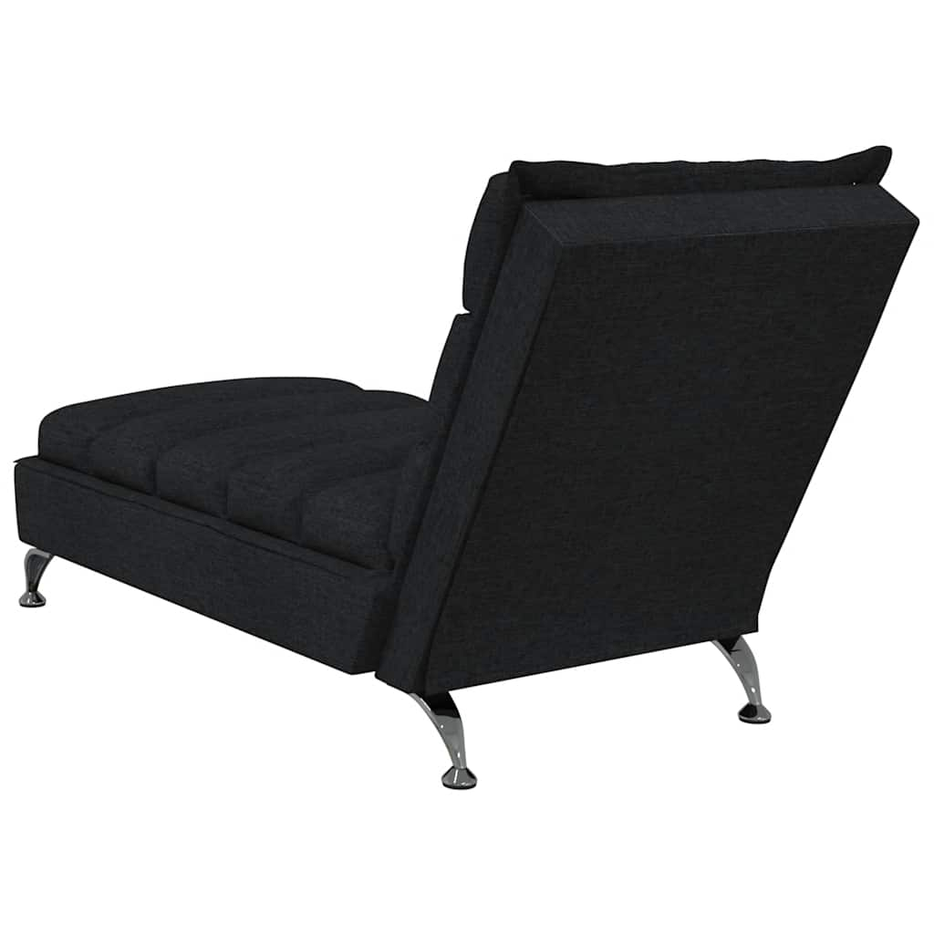 Massage-Chaiselongue mit Kissen Schwarz Stoff