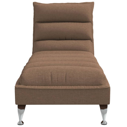 Massage-Chaiselongue mit Kissen Braun Stoff