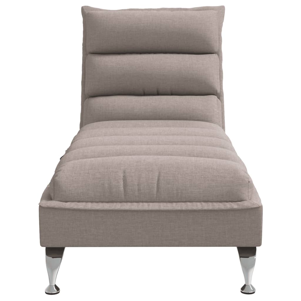 Massage-Chaiselongue mit Kissen Taupe Stoff