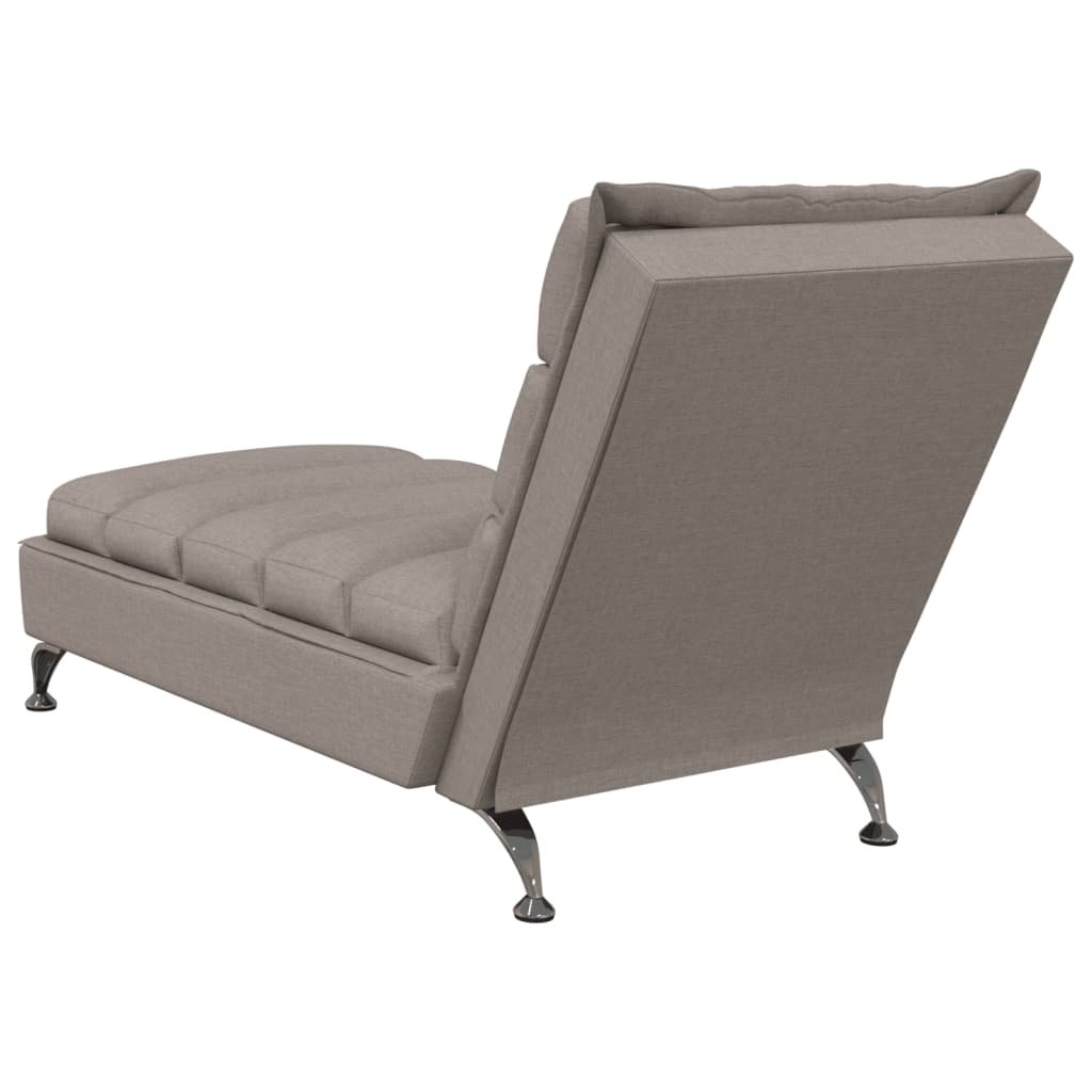 Massage-Chaiselongue mit Kissen Taupe Stoff