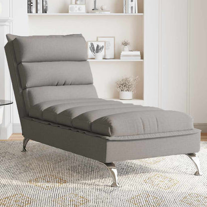 Massage-Chaiselongue mit Kissen Taupe Stoff