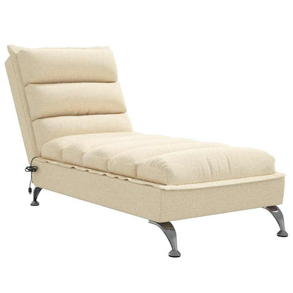 Massage-Chaiselongue mit Kissen Creme Stoff