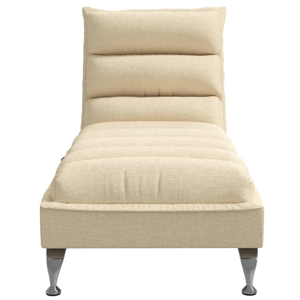 Massage-Chaiselongue mit Kissen Creme Stoff