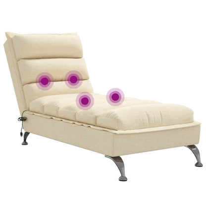 Massage-Chaiselongue mit Kissen Creme Stoff