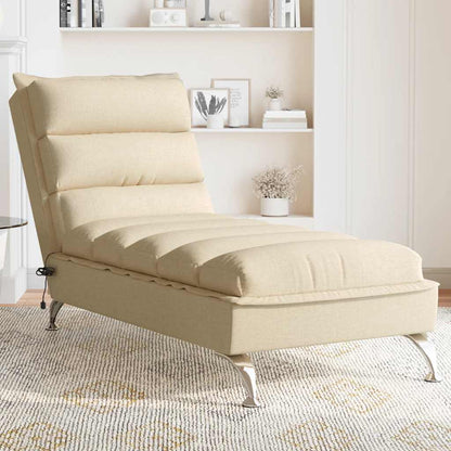 Massage-Chaiselongue mit Kissen Creme Stoff