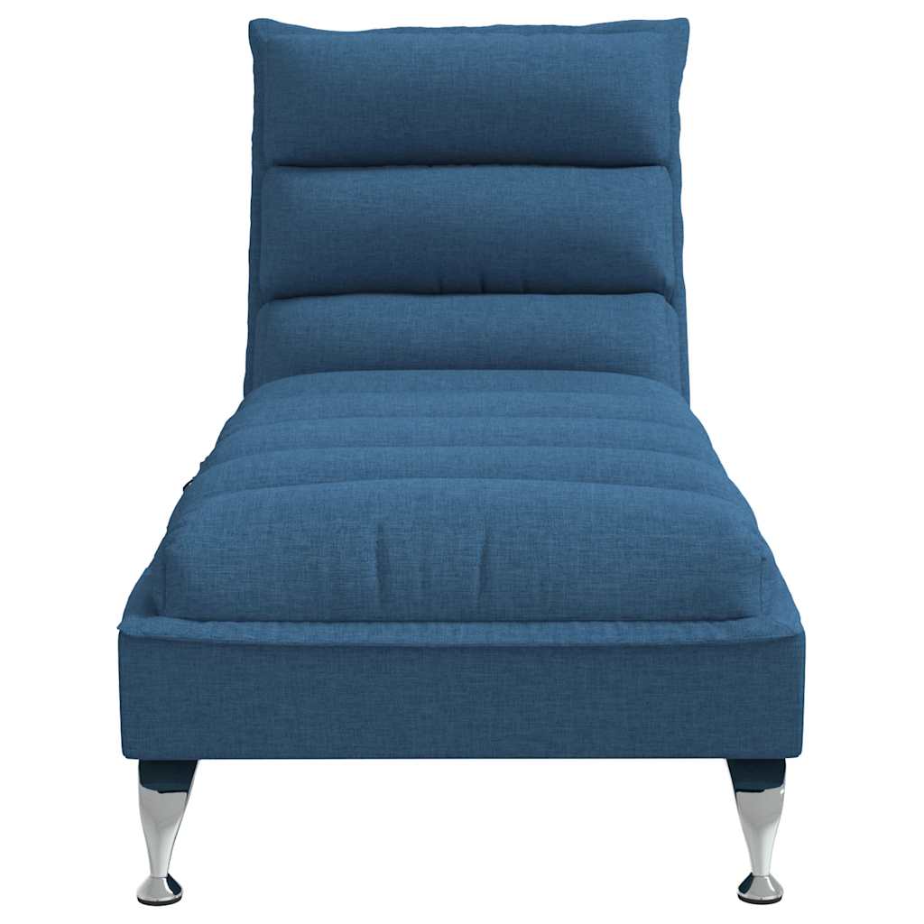 Massage-Chaiselongue mit Kissen Blau Stoff