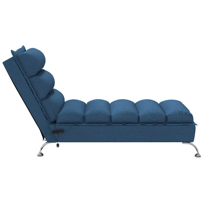 Massage-Chaiselongue mit Kissen Blau Stoff