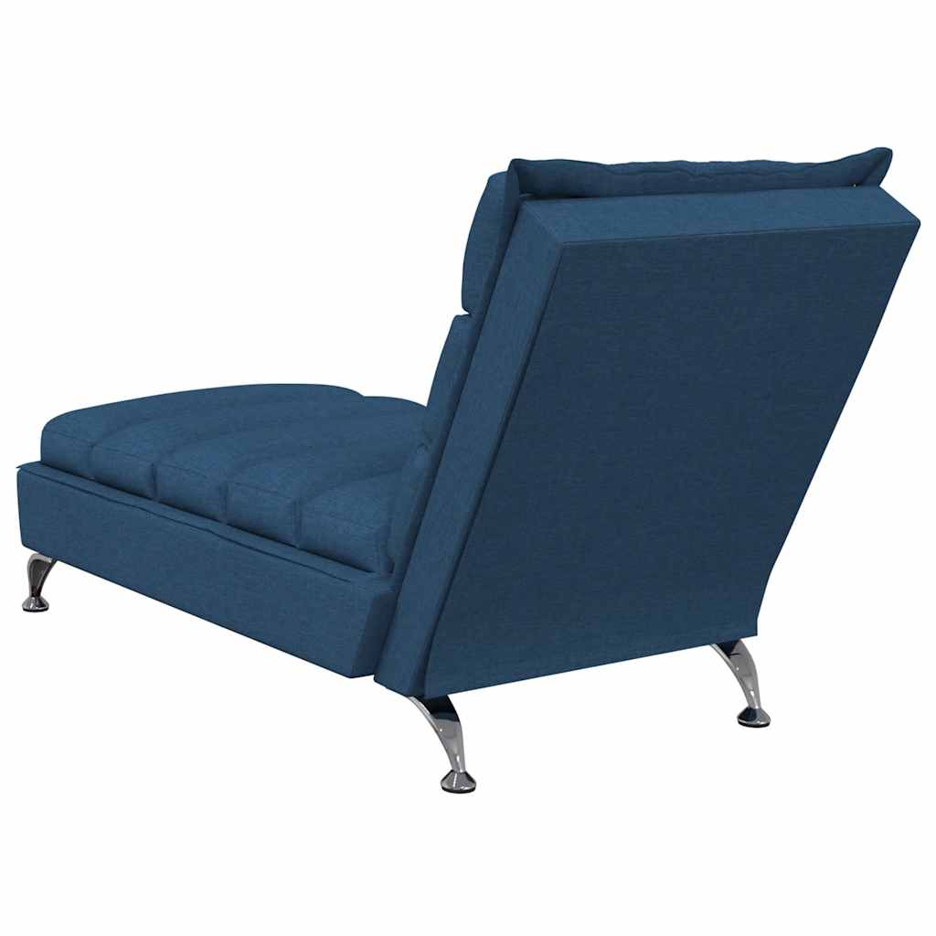 Massage-Chaiselongue mit Kissen Blau Stoff