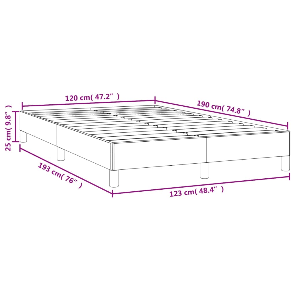 Bettgestell Cappuccino-Braun 120x190 cm Kunstleder