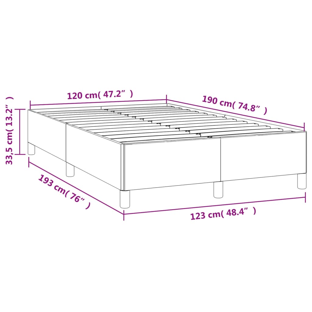 Bettgestell ohne Matratze Dunkelgrau 120x190 cm Stoff