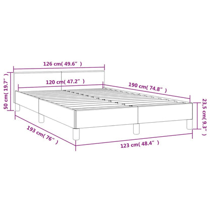 Bettgestell mit Kopfteil Schwarz 120x190 cm Stoff