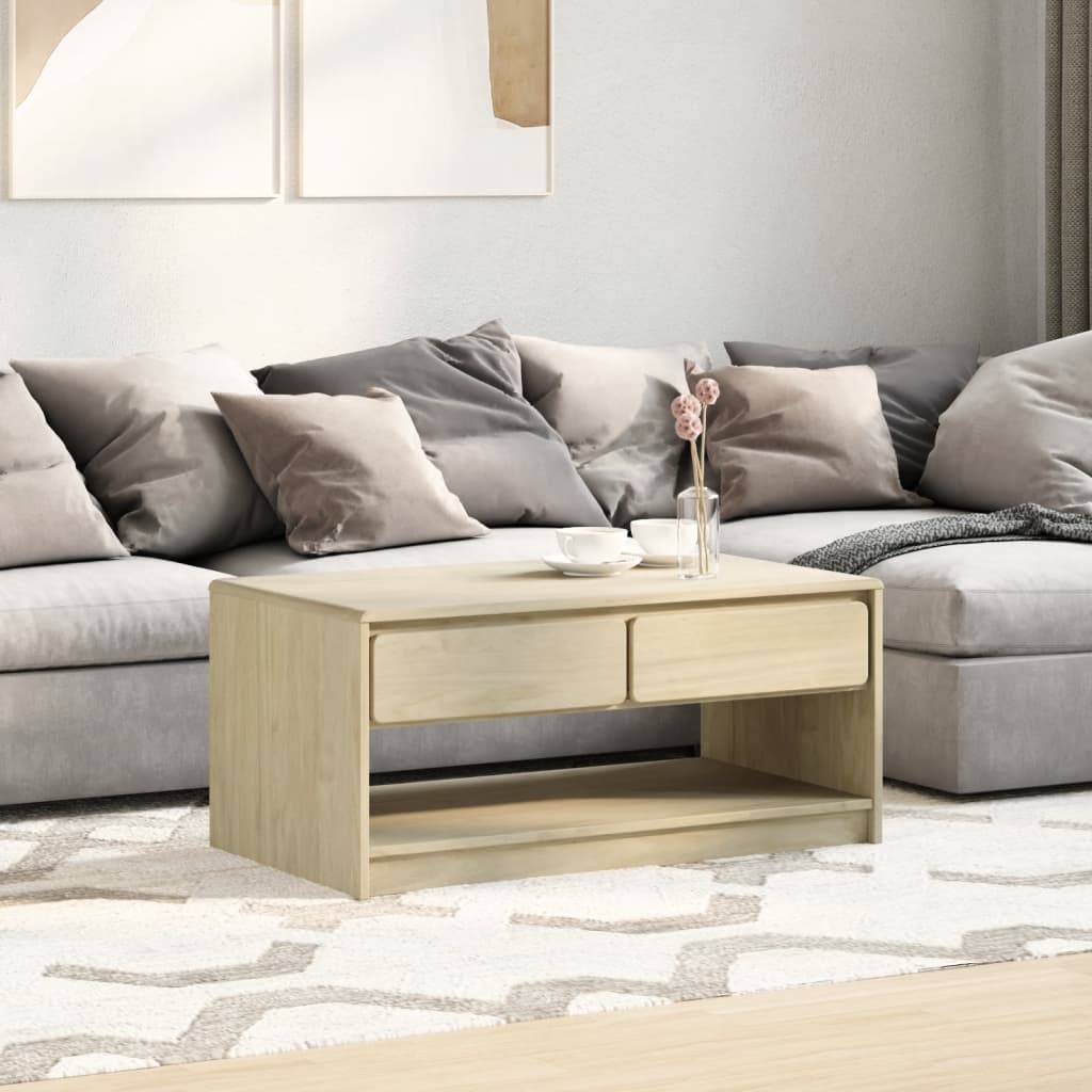 Couchtisch SAUDA Eiche-Optik 99x55x45 cm Massivholz Kiefer