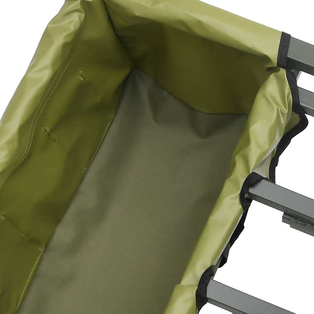 Angelwagen Grün mit 2 Rädern Pulverbeschichteter Stahl