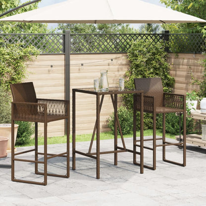 Garten-Bartisch Braun 70x70x110 cm Poly Rattan