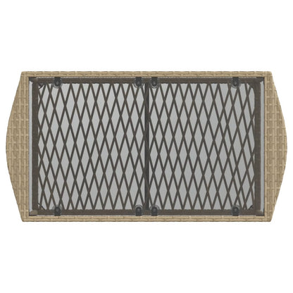 4-tlg. Garten-Sofagarnitur mit Kissen Beige Poly Rattan