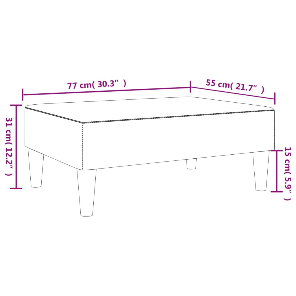 Fußhocker Dunkelgrau 77x55x31 cm Samt