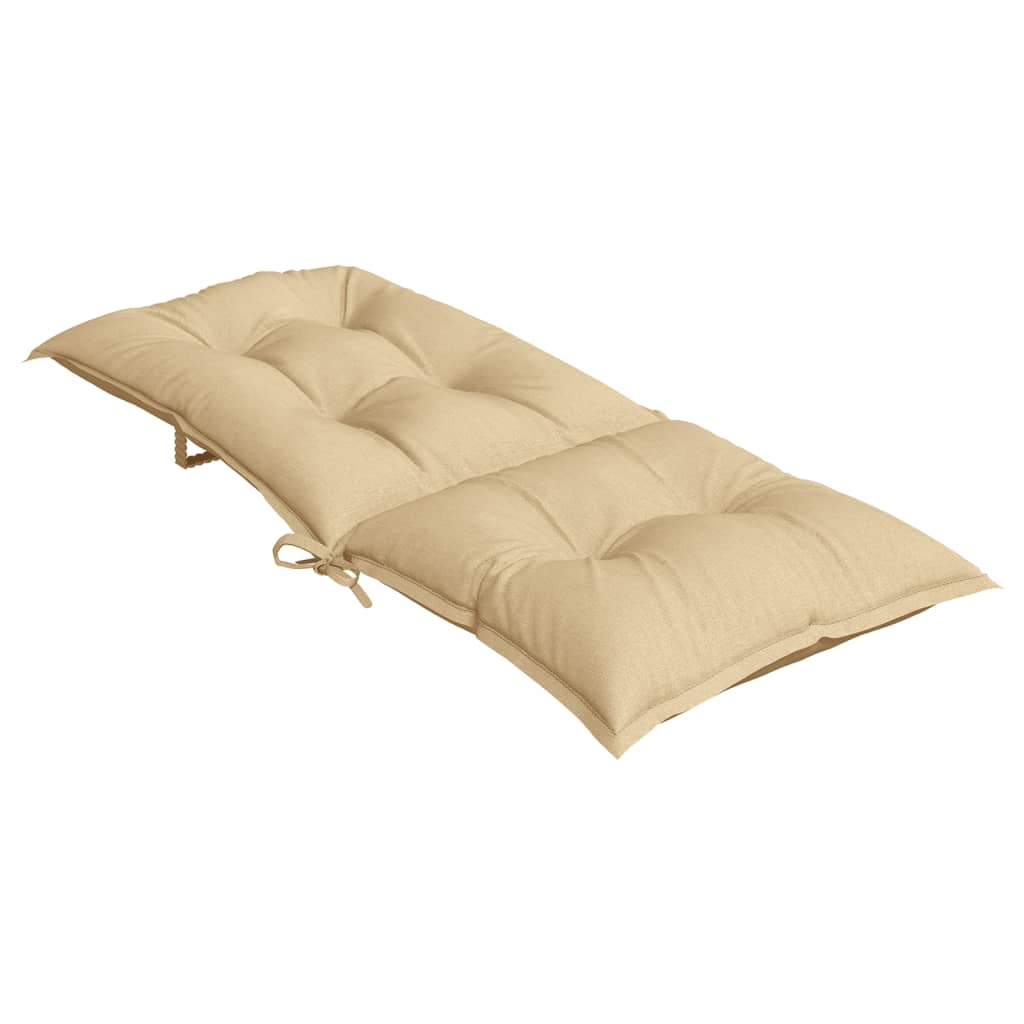 Hochlehner-Auflagen 2 Stk. Melange Beige 120x50x7 cm Stoff